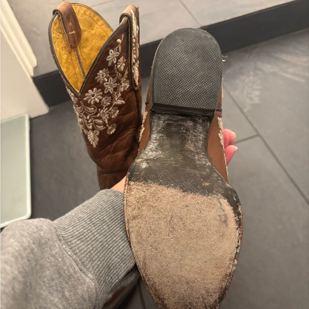 Brown Embroidered Western Boots - image 6